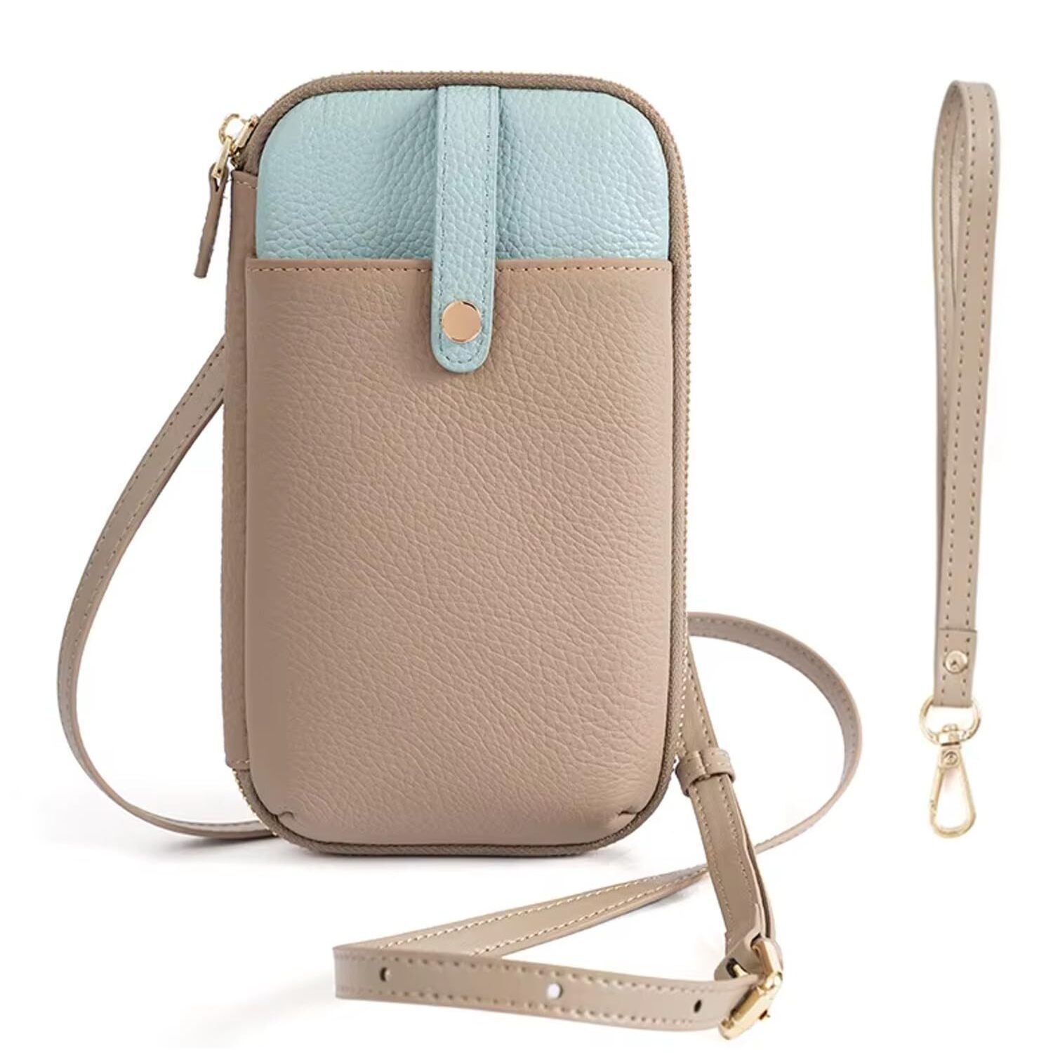 1071 Genuine Cowhide Leather Small Crossbody Bags Smart Design Phone Bag